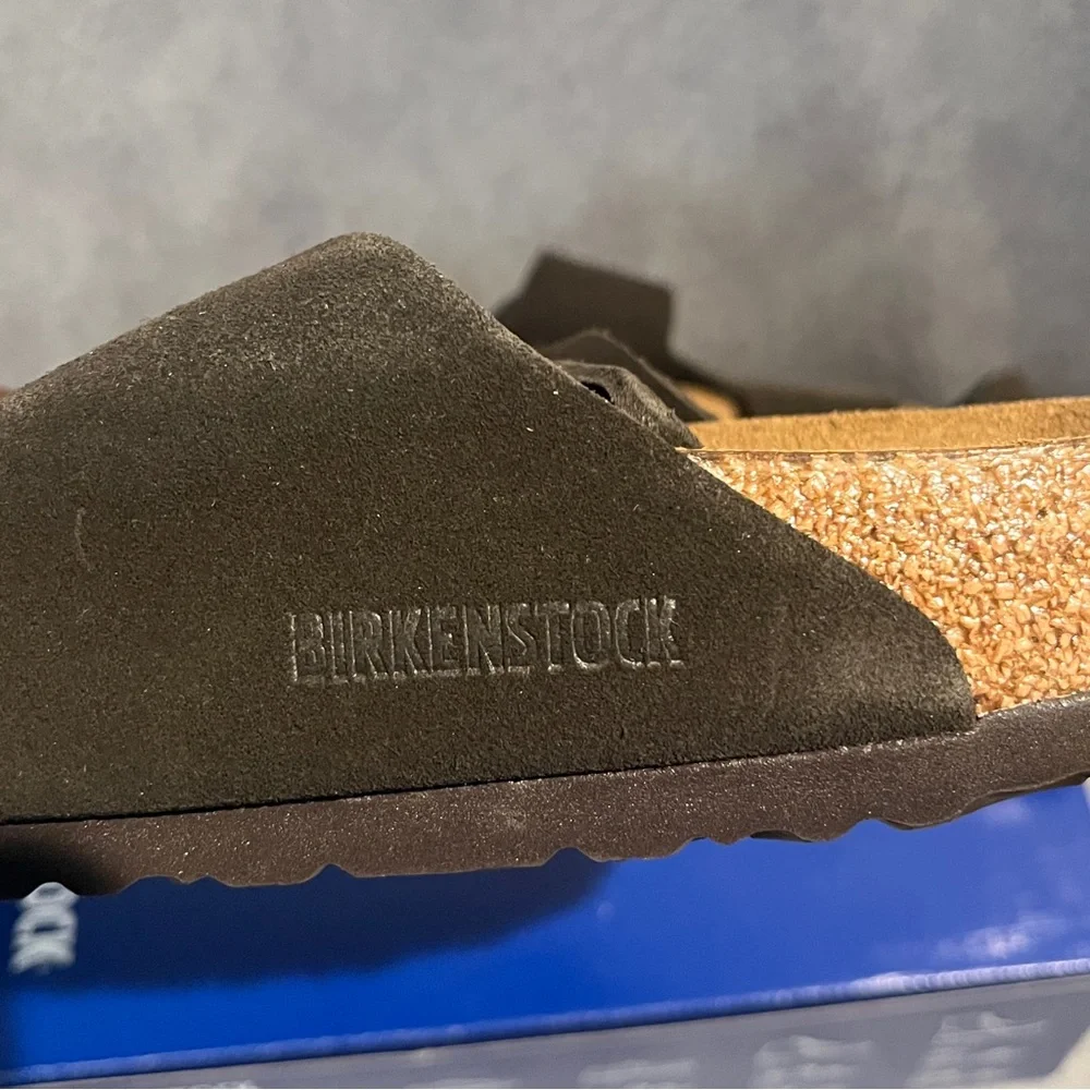 Birkenstock Women’s Arizona Sandals Mocha Suede Soft Footbed Size 9 US - Picture 7 of 16